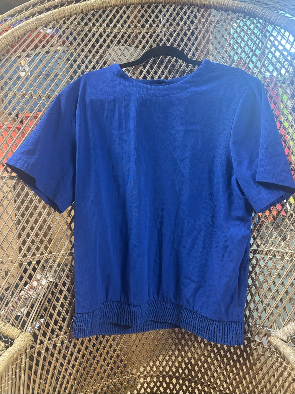 Alfred Dunner Royal Blue Short-Sleeve Crew Neck Top vintage